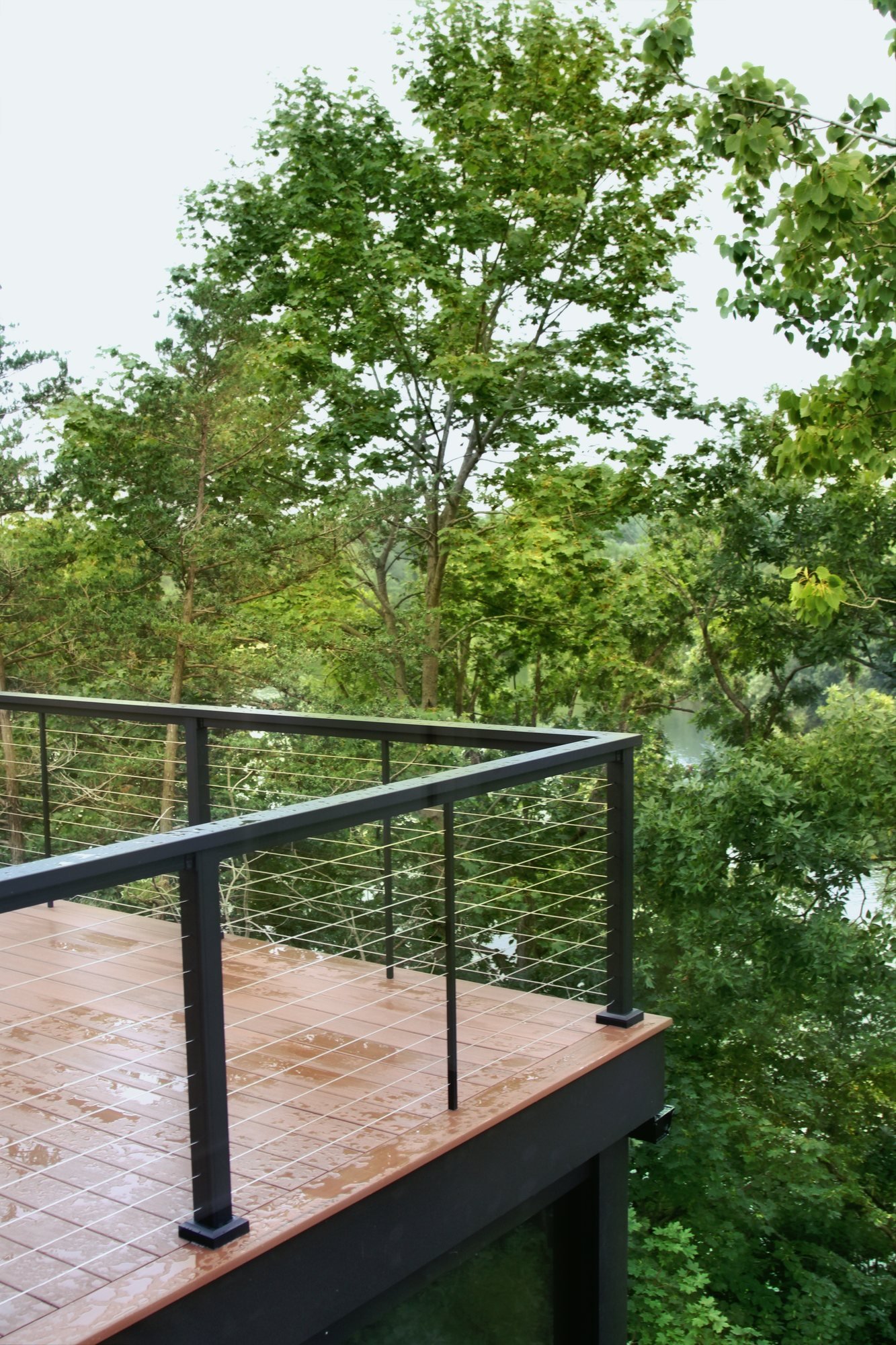 The Whitewater lakehouse deck looking out over the water